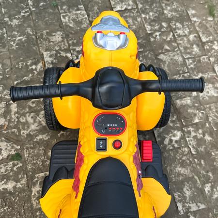 Atv Dinozaur electric pentru copii, Kinderplay T-REX 35W 6V, cu telecomanda inclusa, premium, galben [14]