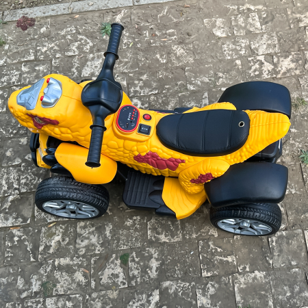 Atv Dinozaur electric pentru copii, Kinderplay T-REX 35W 6V, cu telecomanda inclusa, premium, galben [17]