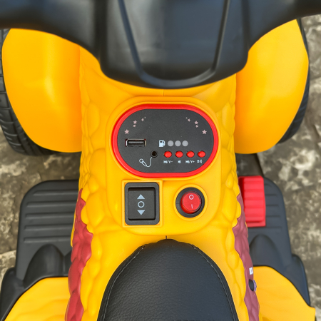 Atv Dinozaur electric pentru copii, Kinderplay T-REX 35W 6V, cu telecomanda inclusa, premium, galben [15]