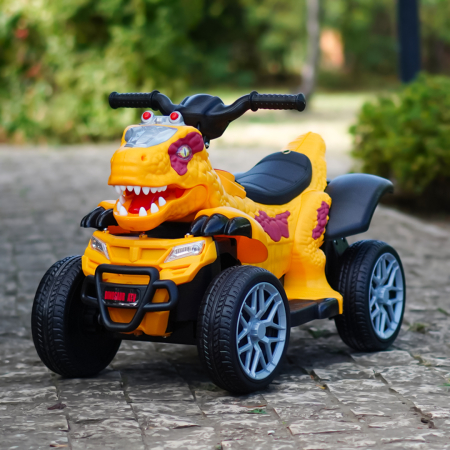 Atv Dinozaur electric pentru copii, Kinderplay T-REX 35W 6V, cu telecomanda inclusa, premium, galben [5]