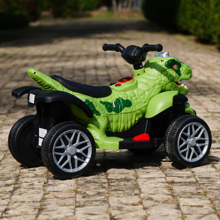 Atv Dinozaur electric pentru copii, Kinderplay T-REX 35W 6V, cu telecomanda inclusa, premium, verde [3]