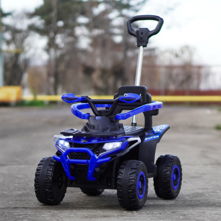 ATV electric copii, 4 in 1, Kinderplay Super, 35W 6V, telecomanda, echipare standard, albastru [3]