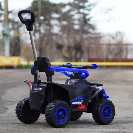 ATV electric copii, 4 in 1, Kinderplay Super, 35W 6V, telecomanda, echipare standard, albastru [7]