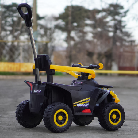 ATV electric copii, 4 in 1, Kinderplay Super, 35W 6V, telecomanda, echipare standard, galben [8]