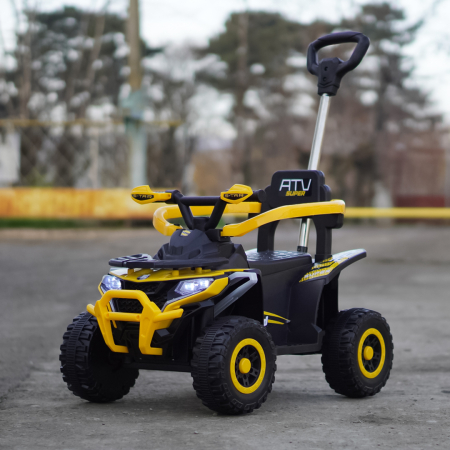 ATV electric copii, 4 in 1, Kinderplay Super, 35W 6V, telecomanda, echipare standard, galben [4]