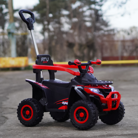 ATV electric copii, 4 in 1, Kinderplay Super, 35W 6V, telecomanda, echipare standard, rosu [3]