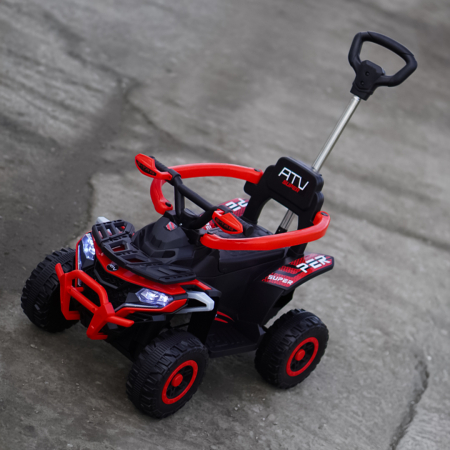ATV electric copii, 4 in 1, Kinderplay Super, 35W 6V, telecomanda, echipare standard, rosu [10]