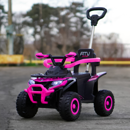 ATV electric copii, 4 in 1, Kinderplay Super, 35W 6V, telecomanda, echipare standard, roz [3]