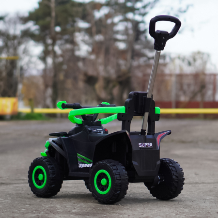 ATV electric copii, 4 in 1, Kinderplay Super, 35W 6V, telecomanda, echipare standard, verde [6]