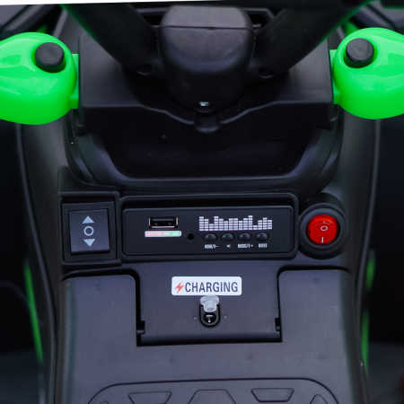 ATV electric copii, 4 in 1, Kinderplay Super, 35W 6V, telecomanda, echipare standard, verde [10]