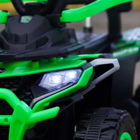 ATV electric copii, 4 in 1, Kinderplay Super, 35W 6V, telecomanda, echipare standard, verde [8]