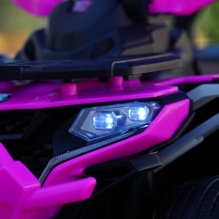 ATV electric copii, 4 in 1, Kinderplay Super, 35W 6V, telecomanda, roti moi EVA, echipare premium, roz [9]