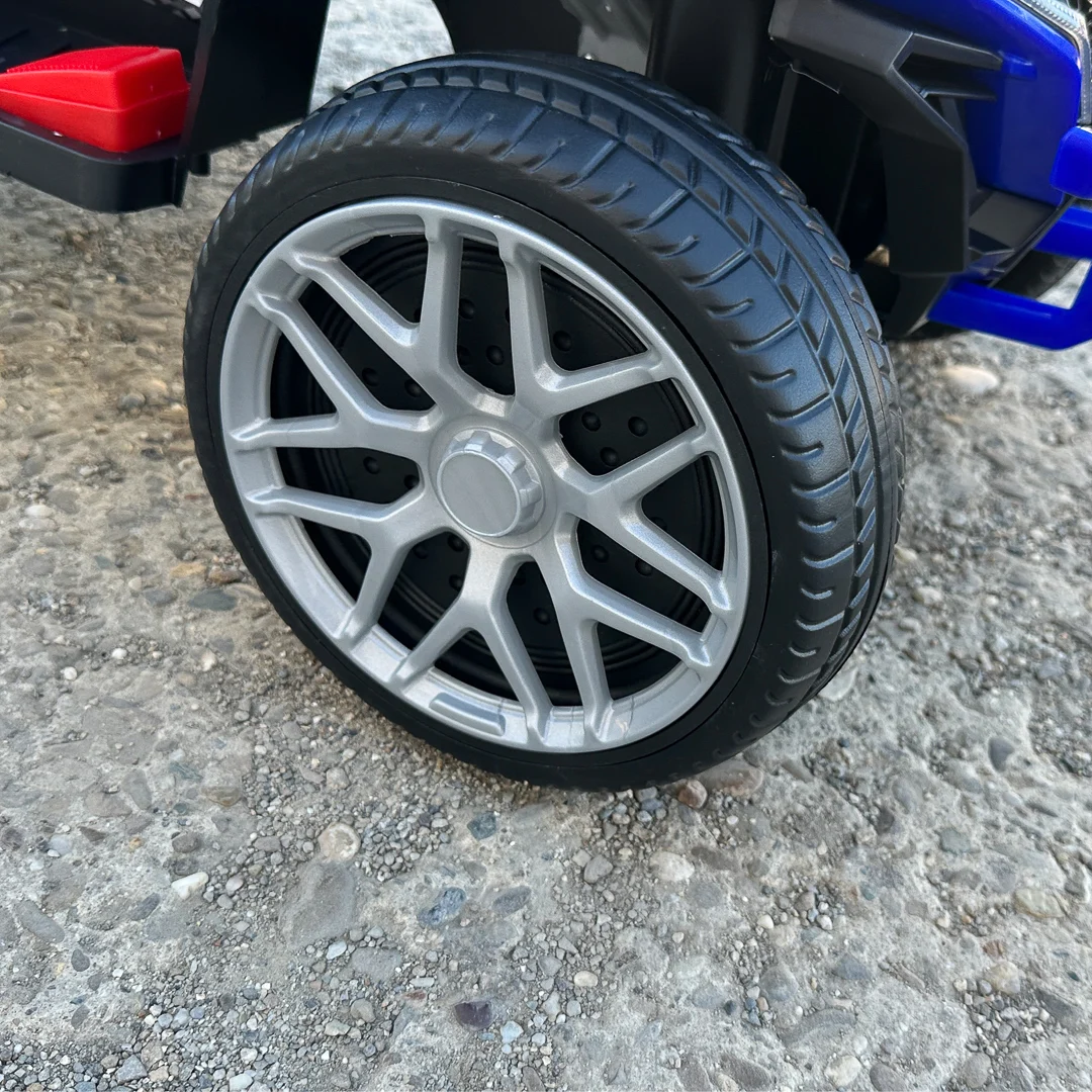 ATV electric Kinderplay Hercules cu maner, pentru copii 1-3 ani, roti moi, scaun tapitat, telecomanda control parental, albastru [10]