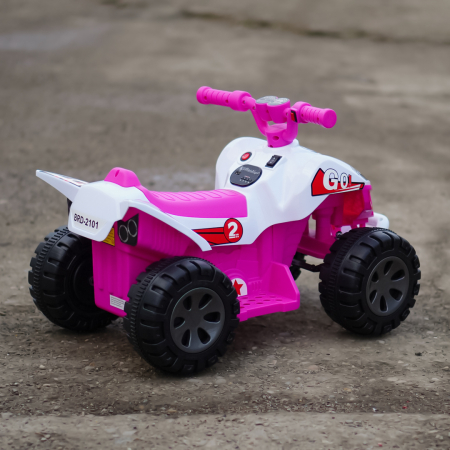 Atv electric pentru copii 18-36 luni, Kinderplay Drift-Rider, 35W 6V, music player, culoare roz [5]