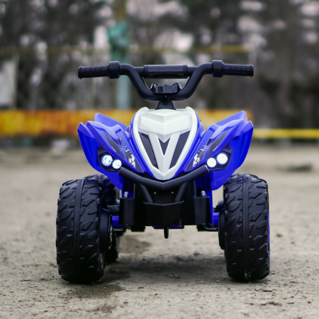 ATV electric pentru copii, Kinderplay Raptor, 80W, 12V, roti moi, telecomanda inclusa, albastru [2]