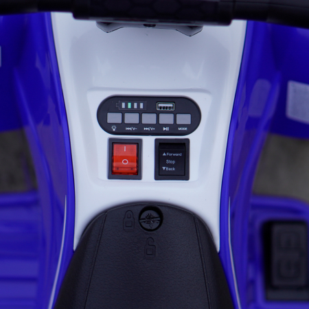 ATV electric pentru copii, Kinderplay Raptor, 80W, 12V, roti moi, telecomanda inclusa, albastru [14]