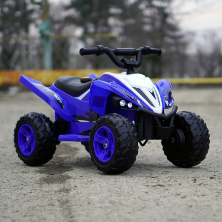 ATV electric pentru copii, Kinderplay Raptor, 80W, 12V, roti moi, telecomanda inclusa, albastru [3]
