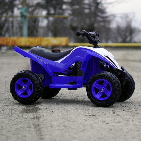 ATV electric pentru copii, Kinderplay Raptor, 80W, 12V, roti moi, telecomanda inclusa, albastru [4]