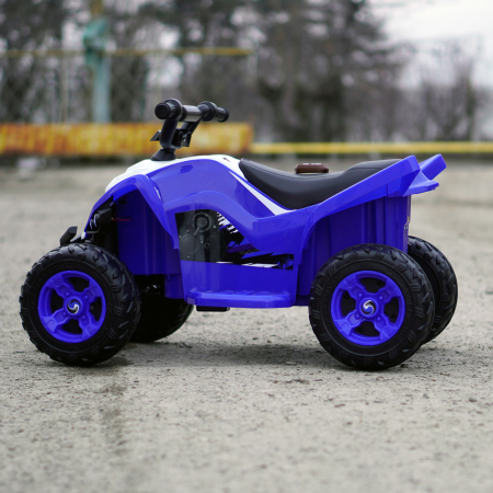 ATV electric pentru copii, Kinderplay Raptor, 80W, 12V, roti moi, telecomanda inclusa, albastru [7]