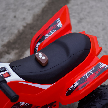 ATV electric pentru copii, Kinderplay Raptor, 80W, 12V, roti moi, telecomanda inclusa, rosu [14]