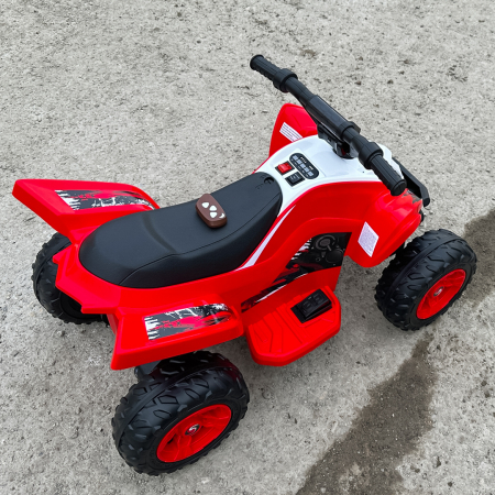 ATV electric pentru copii, Kinderplay Raptor, 80W, 12V, roti moi, telecomanda inclusa, rosu [15]