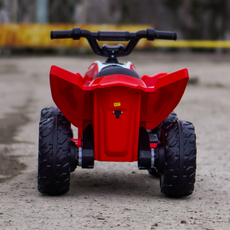 ATV electric pentru copii, Kinderplay Raptor, 80W, 12V, roti moi, telecomanda inclusa, rosu [6]