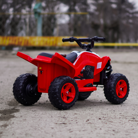 ATV electric pentru copii, Kinderplay Raptor, 80W, 12V, roti moi, telecomanda inclusa, rosu [5]