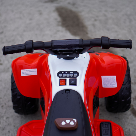 ATV electric pentru copii, Kinderplay Raptor, 80W, 12V, roti moi, telecomanda inclusa, rosu [12]