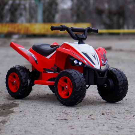 ATV electric pentru copii, Kinderplay Raptor, 80W, 12V, roti moi, telecomanda inclusa, rosu [3]