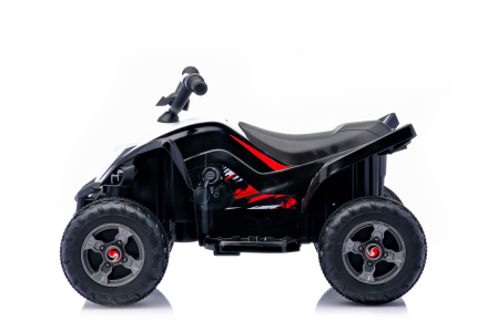 ATV electric pentru copii, Kinderplay Raptor, 80W, 12V, roti moi, telecomanda inclusa, negru [2]