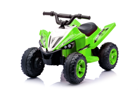 ATV electric pentru copii, Kinderplay Raptor, 80W, 12V, roti moi, telecomanda inclusa, verde [1]
