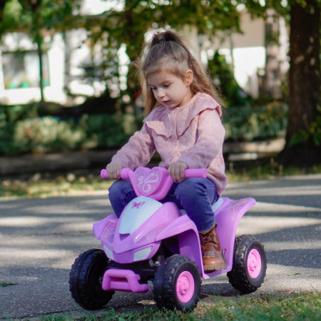 ATV electric pentru fetite 18-36 luni, Kinderplay Princess 25W, 6V, barby pink [4]