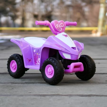 ATV electric pentru fetite 18-36 luni, Kinderplay Princess 25W, 6V, barby pink [3]