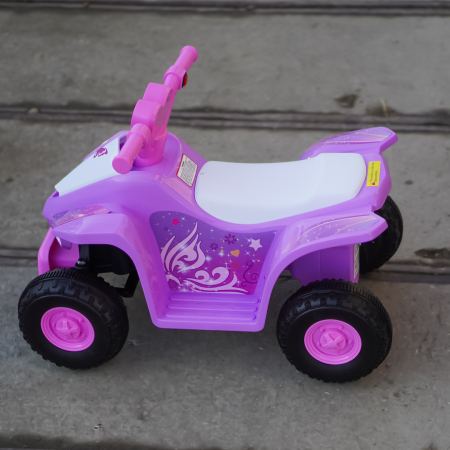 ATV electric pentru fetite 18-36 luni, Kinderplay Princess 25W, 6V, barby pink [12]