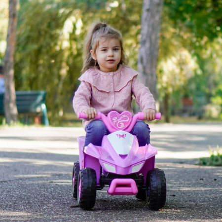 ATV electric pentru fetite 18-36 luni, Kinderplay Princess 25W, 6V, barby pink [1]