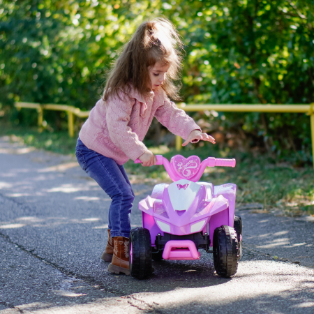 ATV electric pentru fetite 18-36 luni, Kinderplay Princess 25W, 6V, barby pink [2]