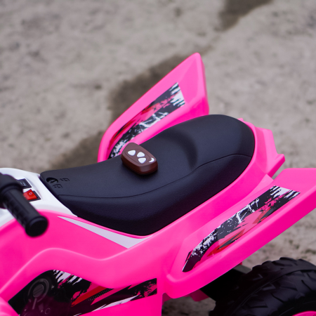 ATV electric pentru fetite, Kinderplay Raptor, 80W, 12V, roti moi, telecomanda inclusa, roz [12]