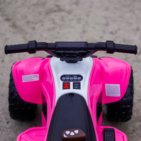 ATV electric pentru fetite, Kinderplay Raptor, 80W, 12V, roti moi, telecomanda inclusa, roz [13]