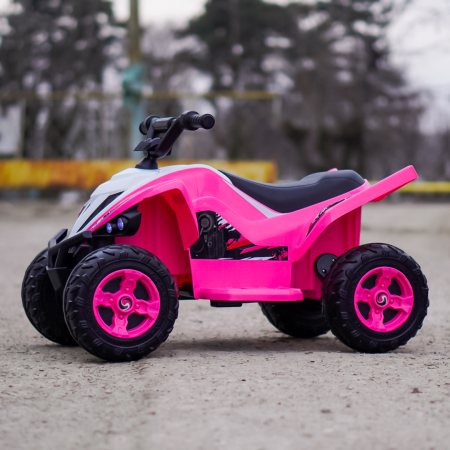 ATV electric pentru fetite, Kinderplay Raptor, 80W, 12V, roti moi, telecomanda inclusa, roz [9]