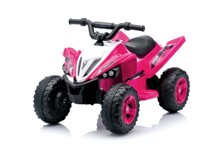 ATV electric pentru fetite, Kinderplay Raptor, 80W, 12V, roti moi, telecomanda inclusa, roz [1]