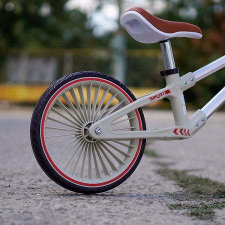 Bicicleta de echilibru pentru copii Kinderplay Explorer Bike, 2-5 ani, roti moi din spuma 12inch, bej [5]