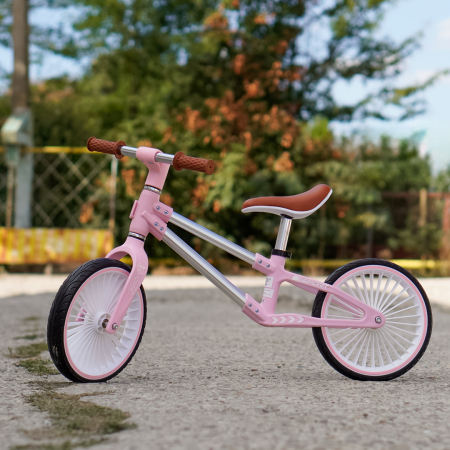 Bicicleta de echilibru pentru copii Kinderplay Explorer Bike, 2-5 ani, roti moi din spuma 12inch, roz [2]