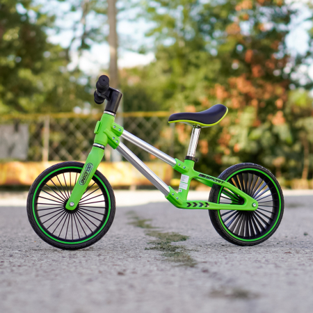 Bicicleta de echilibru pentru copii Kinderplay Explorer Bike, 2-5 ani, roti moi din spuma 12inch, verde [2]