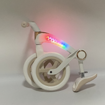 Bicicleta fara pedale pentru copii, Kinderplay Balance Bike, cu lumini LED pliabila, roti gonflabile 12 inch, alb-bej [13]