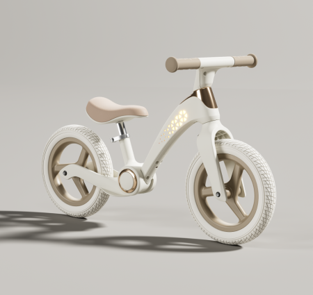 Trotinete & biciclete - Bicicleta fara pedale pentru copii, Kinderplay Balance Bike, cu lumini LED pliabila, roti gonflabile 12 inch, alba