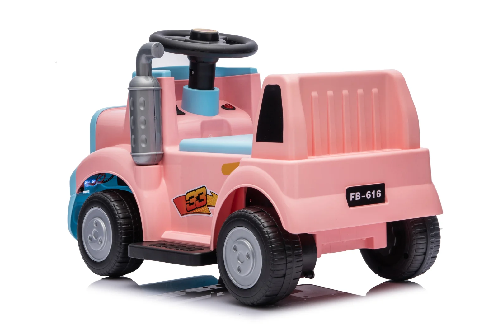 Camion electric pentru copii, Kinderplay Lightning 33,  30W, 6V, roz [2]