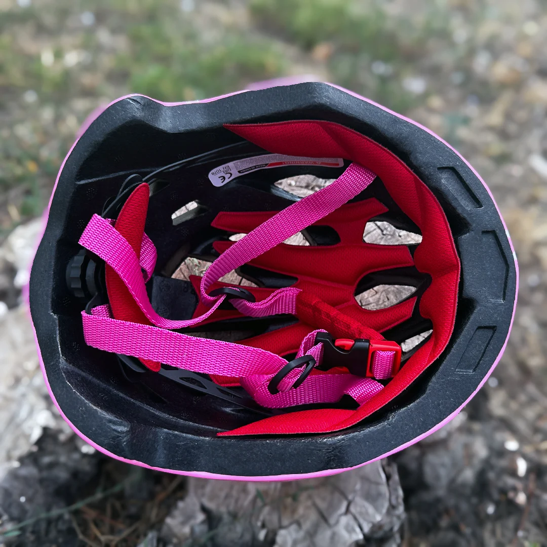 Casca de protectie pentru copii, marime ajustabila, cu lumini , roz [4]