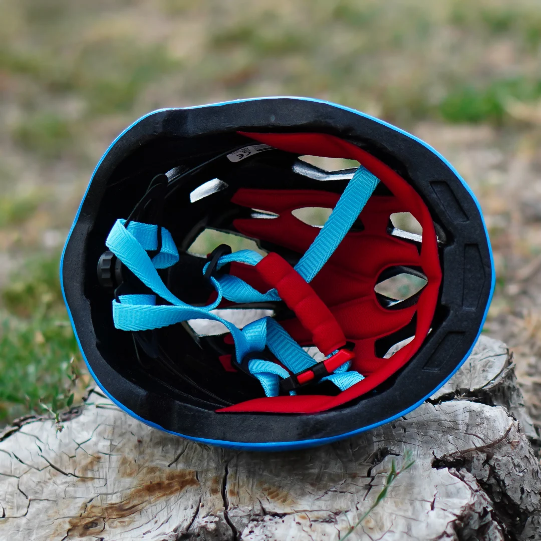 Casca de protectie pentru copii, marime ajustabila, cu lumini , albastra [3]