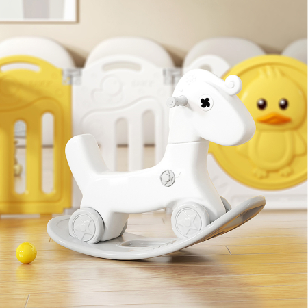 Centru de joaca pentru copii Kinderplay Duck Deluxe, tarc modular cu tobogan, leagan, piscina cu bile si multiple activitati, galben-alb [5]