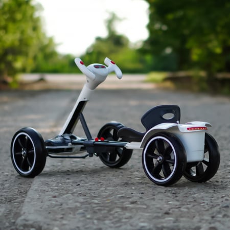 Go Kart electric pentru copii 3 - 7 ani alb [5]